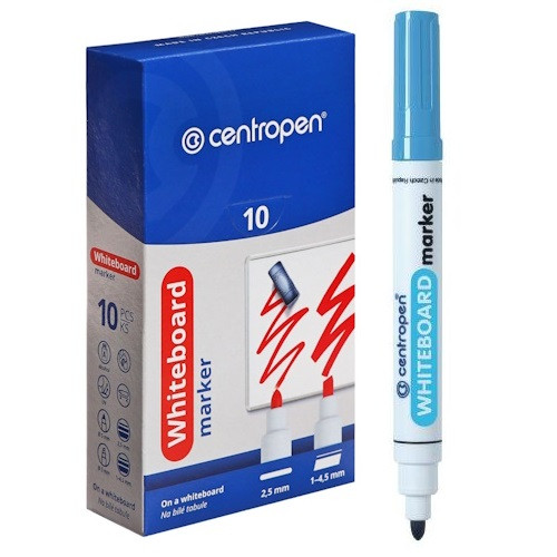Маркер для дошки товстий круглий блакитний Centropen 8559, фото 1
