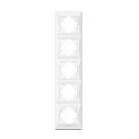 Рамка біла 5 місць вертикальна VIDEX BINERA