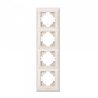 Рамка кремова 4 місця вертикальна VIDEX BINERA