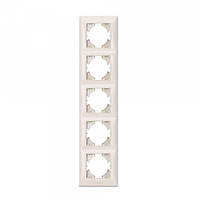 Рамка кремова 5 місць вертикальна VIDEX BINERA