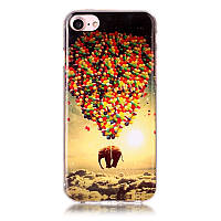Силиконовый чехол на Iphone 7 с рисунком слон на шарах