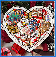 Подарок девушке коробка со сладостями Новогодние подарочные наборы конфет для детей Сладкий бокс сердце