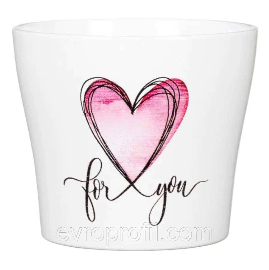 Кашпо для квітів Scheurich 808 With Love, кераміка 11“ з принтом, фото 1