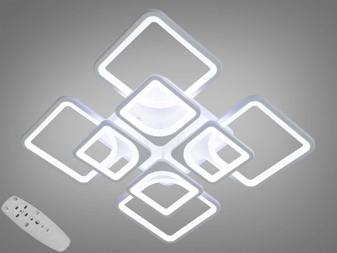 Стельова люстра Diasha з димером і кольоровою LED-підсвіткою 150W 8060/4+4WH LED 3color dimmer