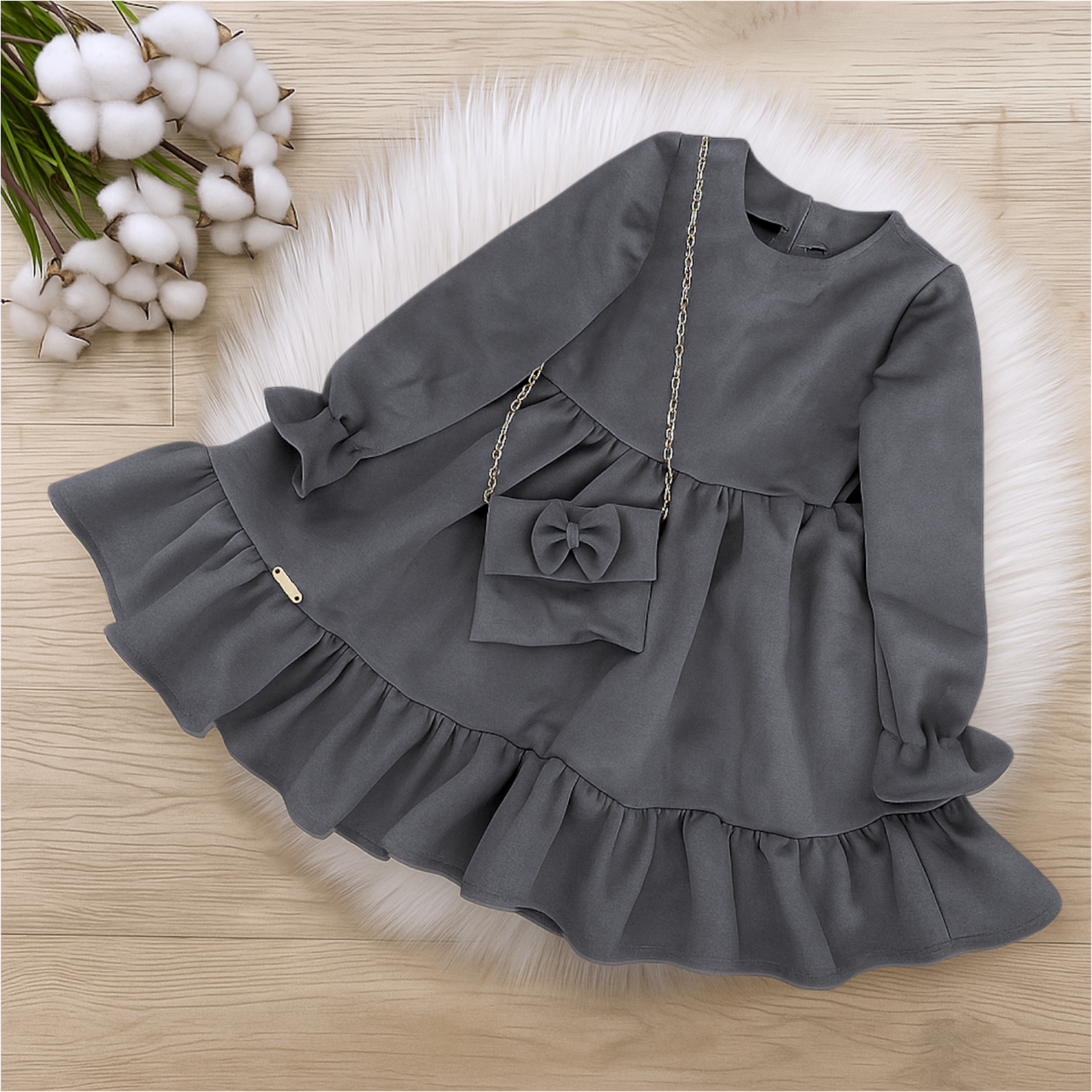 Сукня на дівчинку 128 см Замш 003724 Графіт