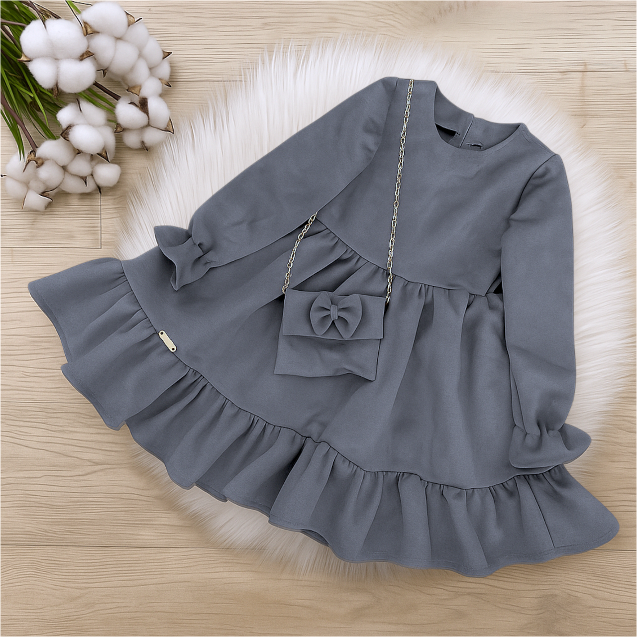 Сукня на дівчинку 128 см Замш 003725 Графіт