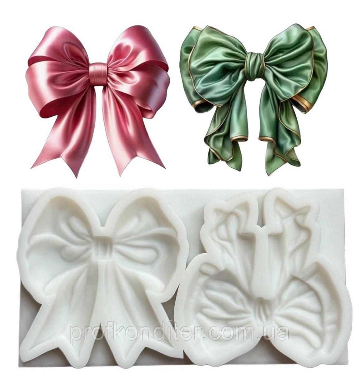 Силіконовий молд для шоколаду, зефіру та ін  "Два бантика", фото 1