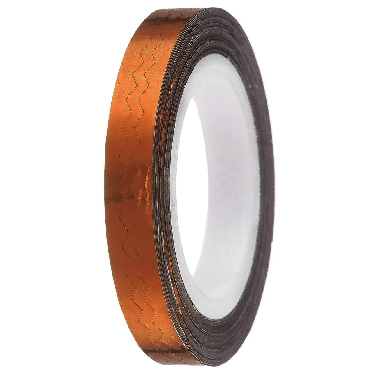 Стрічка-скотч для декору 6 мм, Т11 зигзаги коричневий