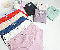 Трусики - сліпи "cotton" з вишитою квіточкою