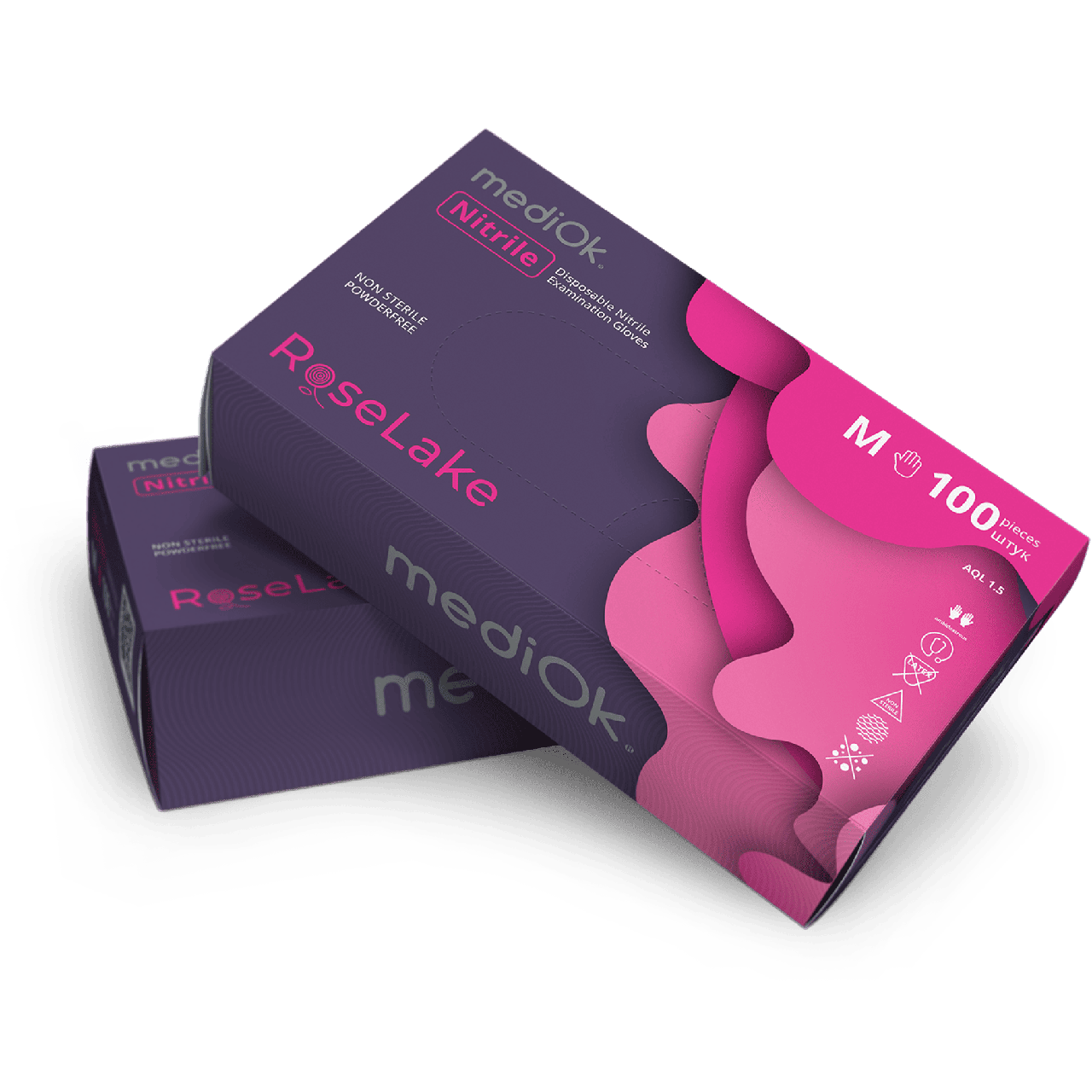 Нітрилові рукавички Mediok Rose Lake (рожеві), фото 1