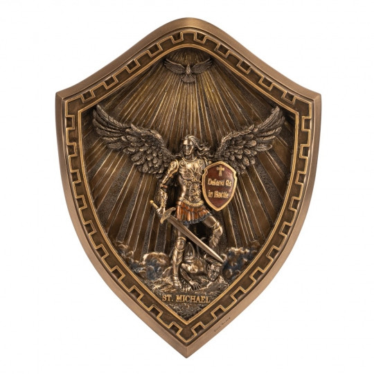 Картина - щит, Veronese "Архангел Михаїл - Захисник" 25*20*5 см, полістоун (78341A4)