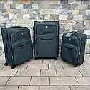 Валіза Wings 1706 тканинна на 4 колесах, велика темно-зелена, фото 8