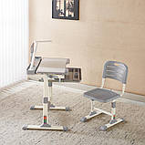 Дитяча парта для школяра з лампою та сидінням Spoko SP-09 сіра, фото 4