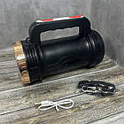 Ручний ліхтар із сонячною батареєю акумуляторний LED+COB з бічною лампою кемпінговий ліхтар, фото 2