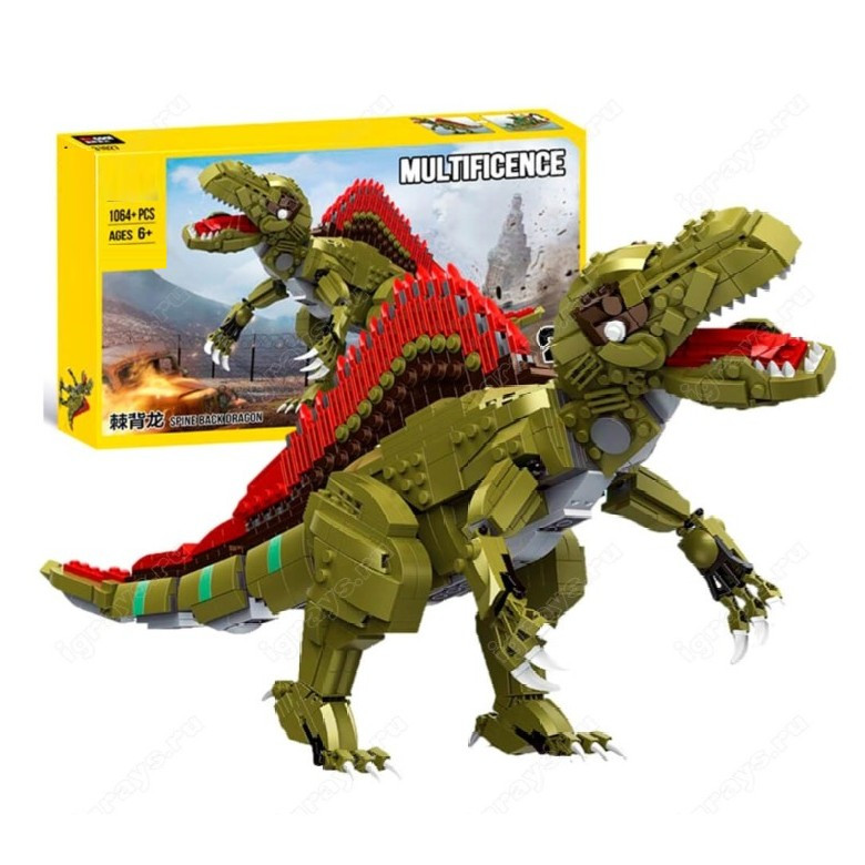 Конструктор 2в1 4084 Спинозавр / Корабель 1064 деталі, фото 1