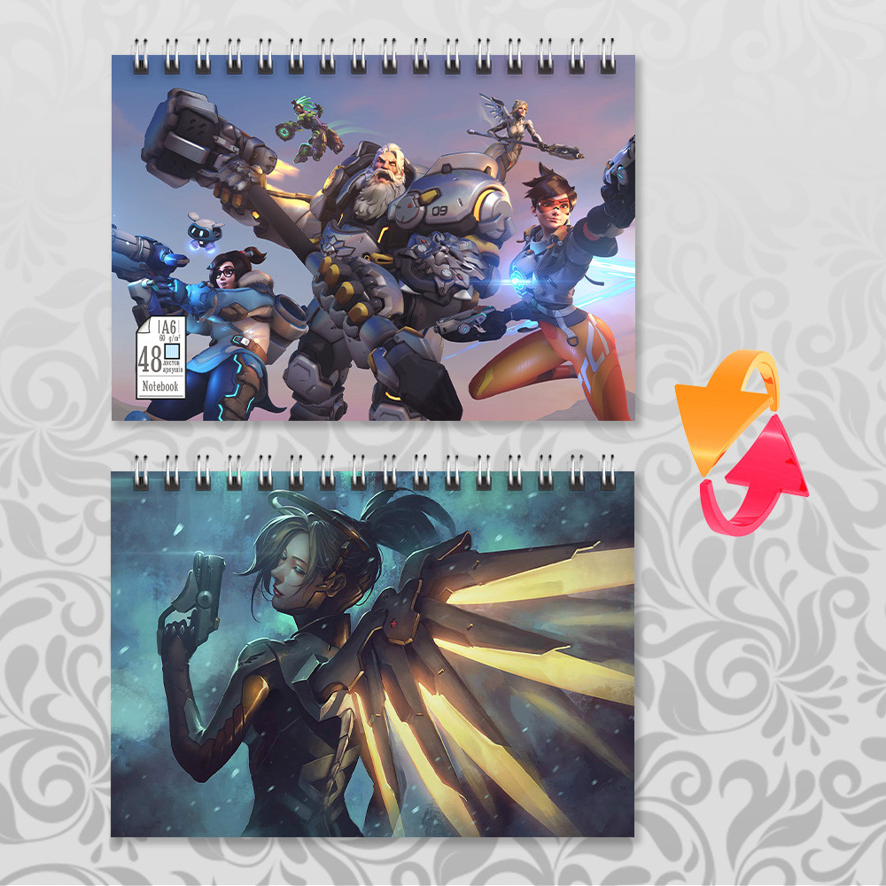 Блокнот на пружині в клітинку 48 арк. Overwatch 005, фото 1