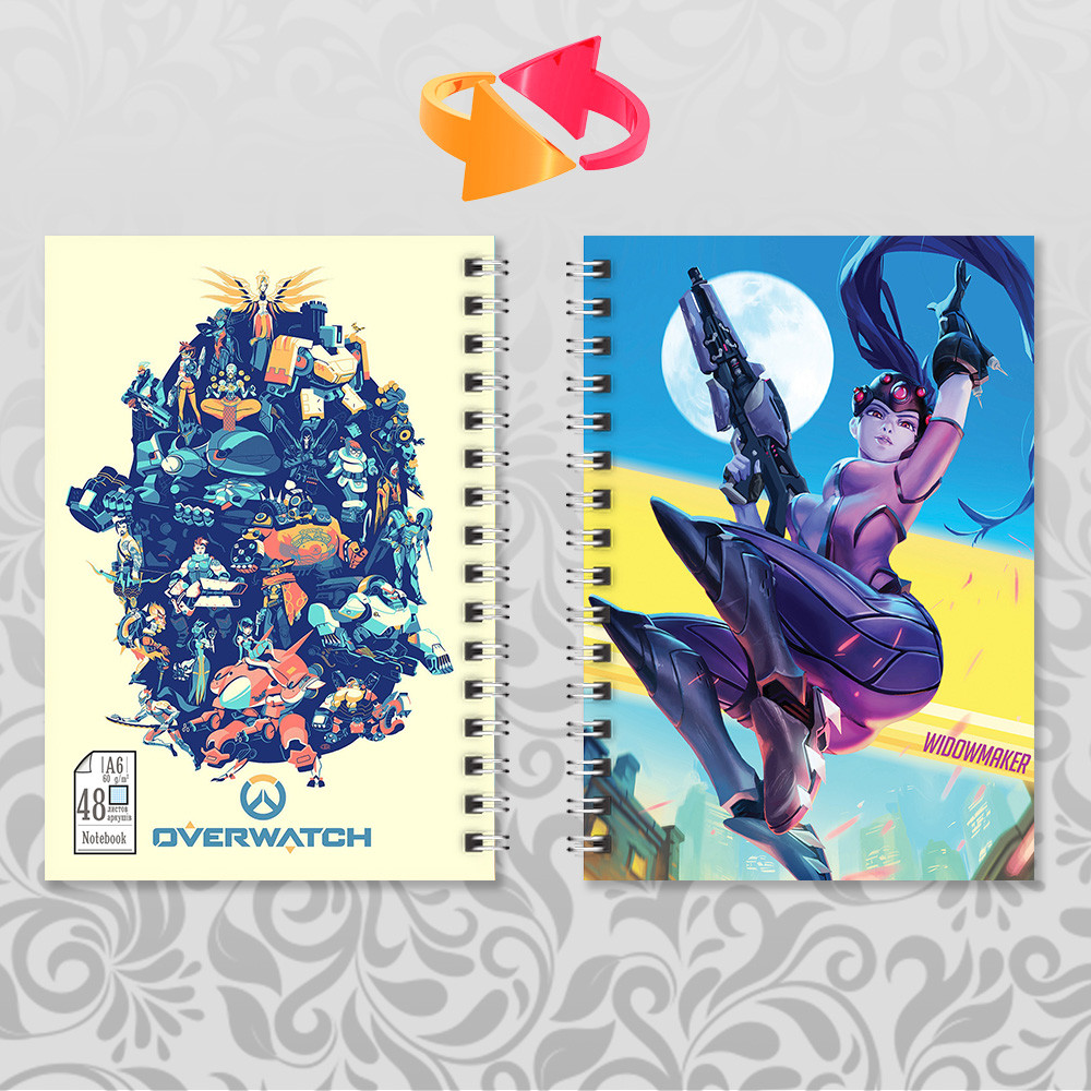 Блокнот на пружині в клітинку 48 арк. Overwatch 020, фото 1