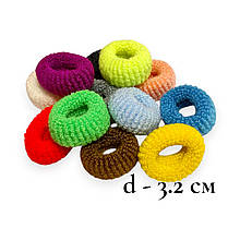 Махрові гумки для волосся Калуш 10 шт d - 3.2 см мікс кольорів