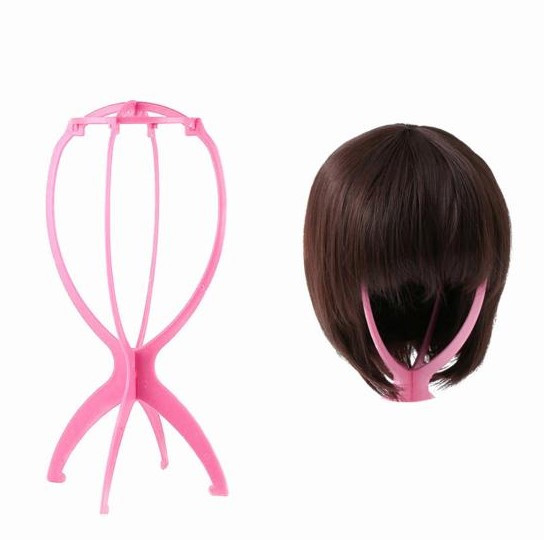 Підставка під перуку розова розбірна пластикова 35 см ширина 17 см, фото 1