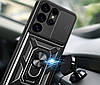 Чохол Primo Shockproof для Samsung Galaxy S24 Ultra (SM-S928) - протиударний, з підставкою і шторкою камери - Black, фото 6