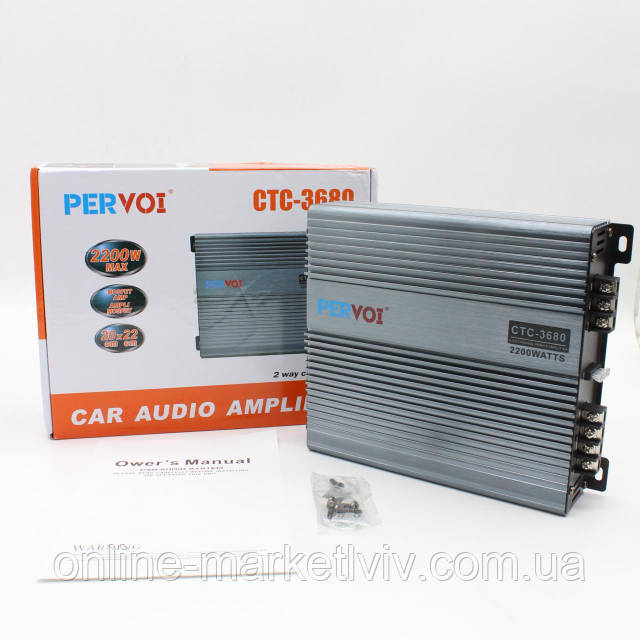 Купити Автомобільний підсилювач звуку 2-канальний 2200W, CTC-3680