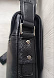 Чоловіча шкіряна сумка Hugo Boss black lux, фото 2