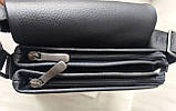 Чоловіча шкіряна сумка Hugo Boss black lux, фото 3