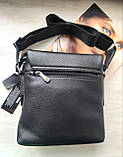 Чоловіча шкіряна сумка Hugo Boss black lux, фото 5