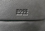 Чоловіча шкіряна сумка Hugo Boss black lux, фото 9