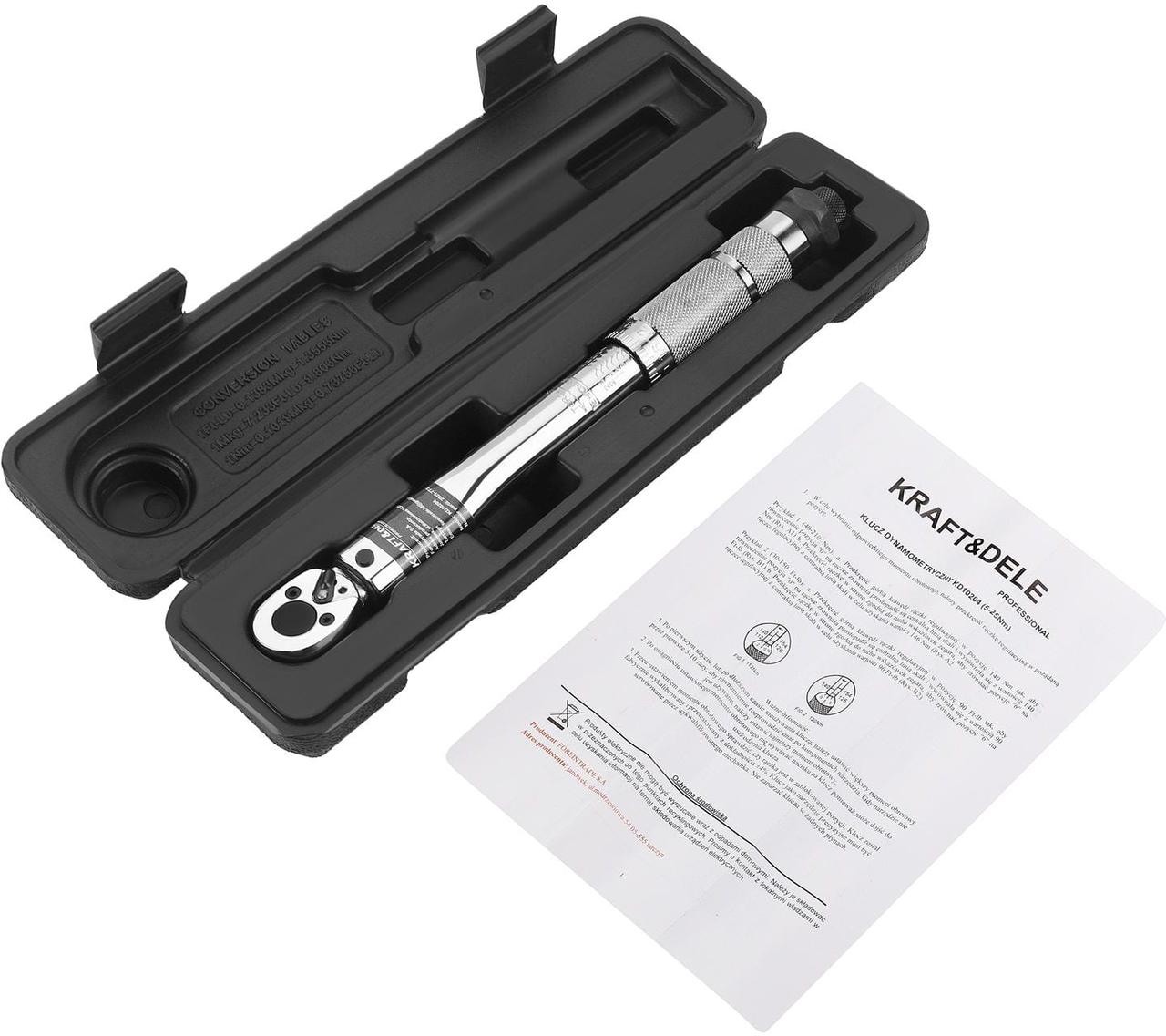 Динамометричний ключ 1/4" 5-25 Нм KD10204, фото 1