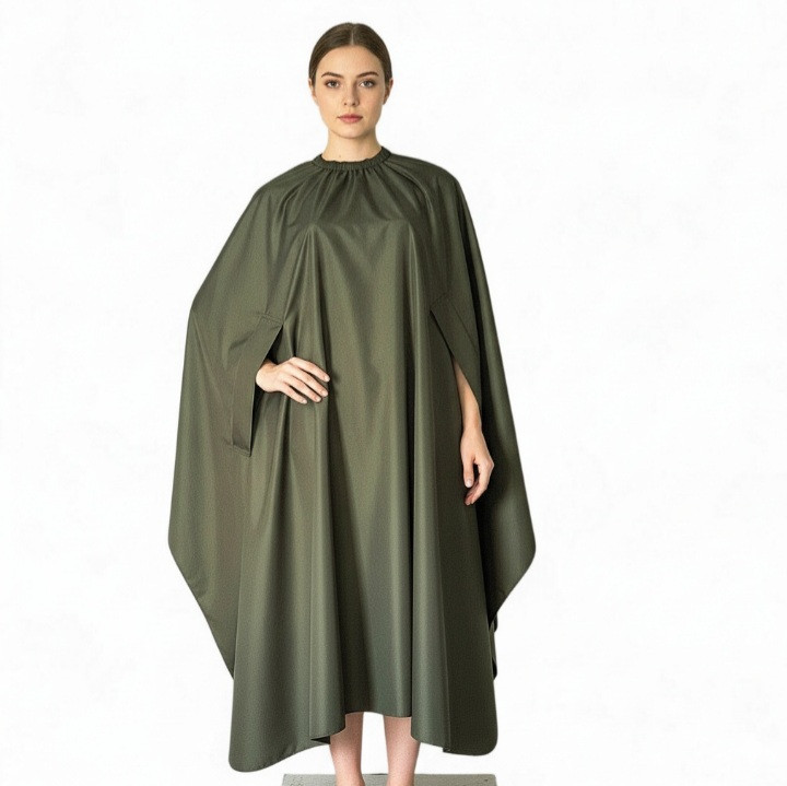 Пеньюар перукарський для стрижки волосся із прорізними рукавами з плащової тканини 145×145 см., фото 1