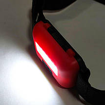 Ліхтар на чоло світлодіодний T89 COB 10W на батарейках (3хААА не комплектується), фото 3