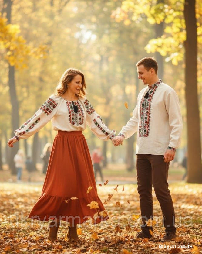 Розкішні парні вишиті сорочки для закоханих  "Український Всесвіт"
