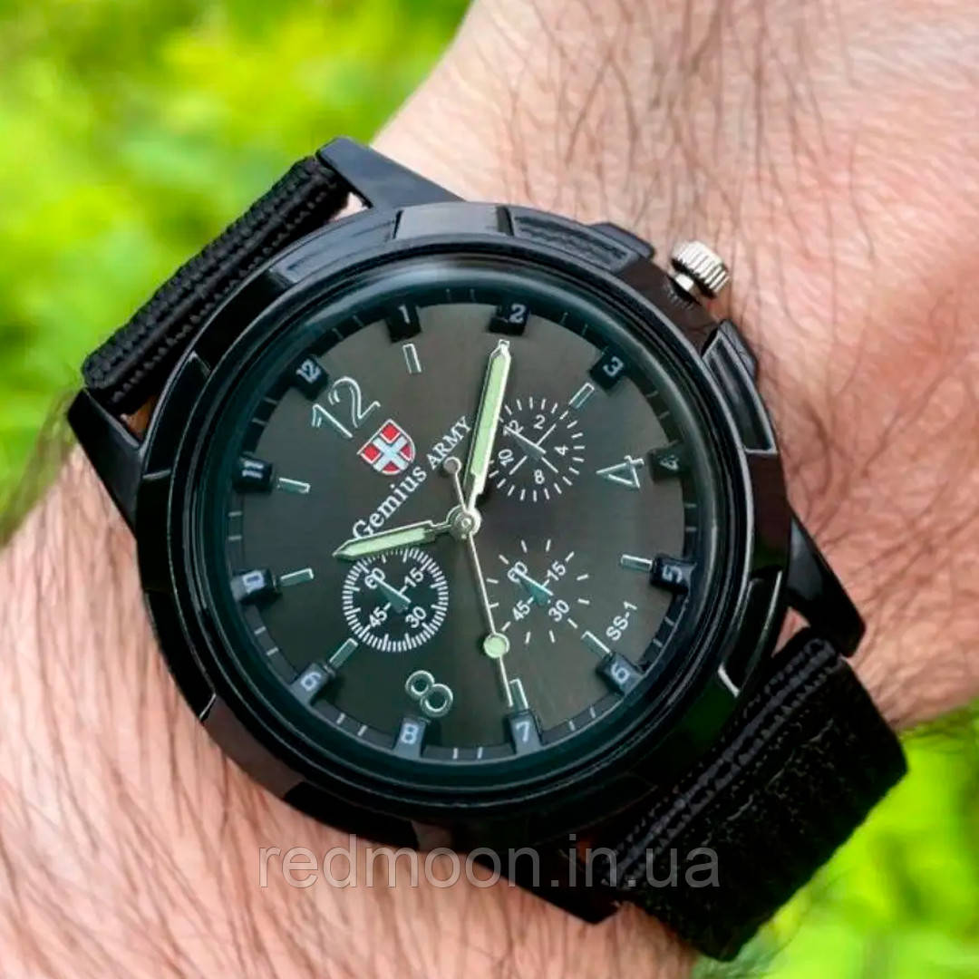 Наручний годинник кварцовий, Gemius Army, Чорний / Тактичний годинник / Military годинник / Армійський годинник, фото 1