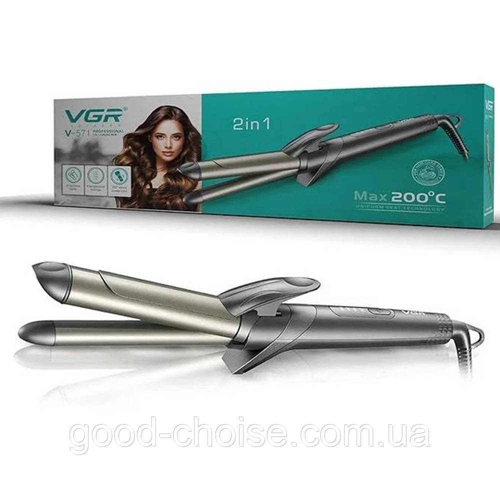 Плойка для волосся VGR V-571 з діаметром 16 та 25 мм / Плойка для завивки волосся, фото 1