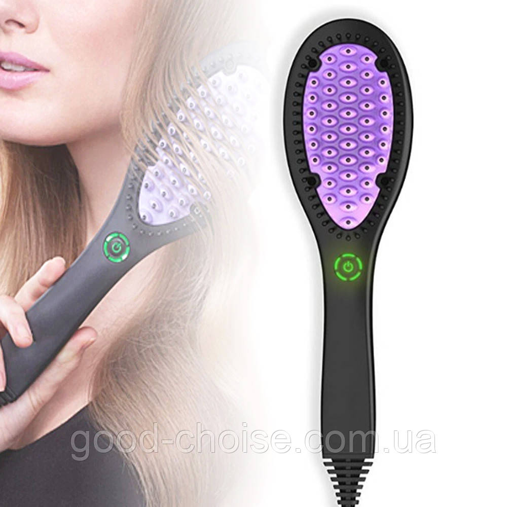 Електричний гребінець-випрямляч для волосся CEO-Style, Чорний / Щітка для вирівнювання волосся / Гребінець-випрямляч для стайлінгу, фото 1