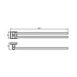 Тримач для рушників Аква Родос Леонардо 9931 подвійний динамічний хром, фото 2