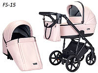 Детская коляска 2 в 1 Angelina Fibi пудровый (эко-кожа)