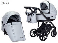 Детская коляска 2 в 1 Angelina Fibi светло-серый (эко-кожа)