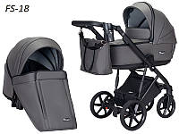 Детская коляска 2 в 1 Angelina Fibi темно-серый (эко-кожа)