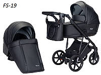 Детская коляска 2 в 1 Angelina Fibi черный (эко-кожа)