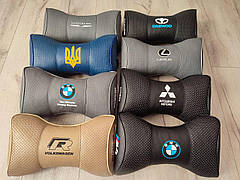 Подушка на підголовник з логотипом, подушка-підголовник в автомобіль подарунок