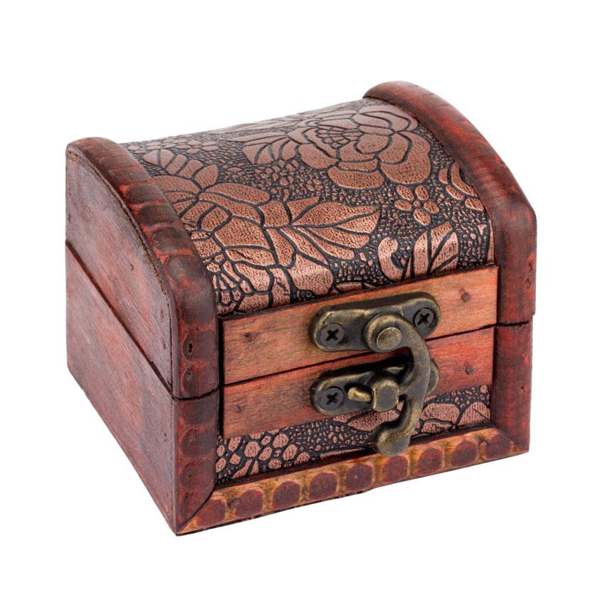 Скринька Сундучок у федеральному стилі Guardar 7.9х7,3х6 см Коричневий Мідний (27377), фото 1