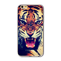 Чехол накладка силиконовая на Iphone 7 с картинкой оскал тигра