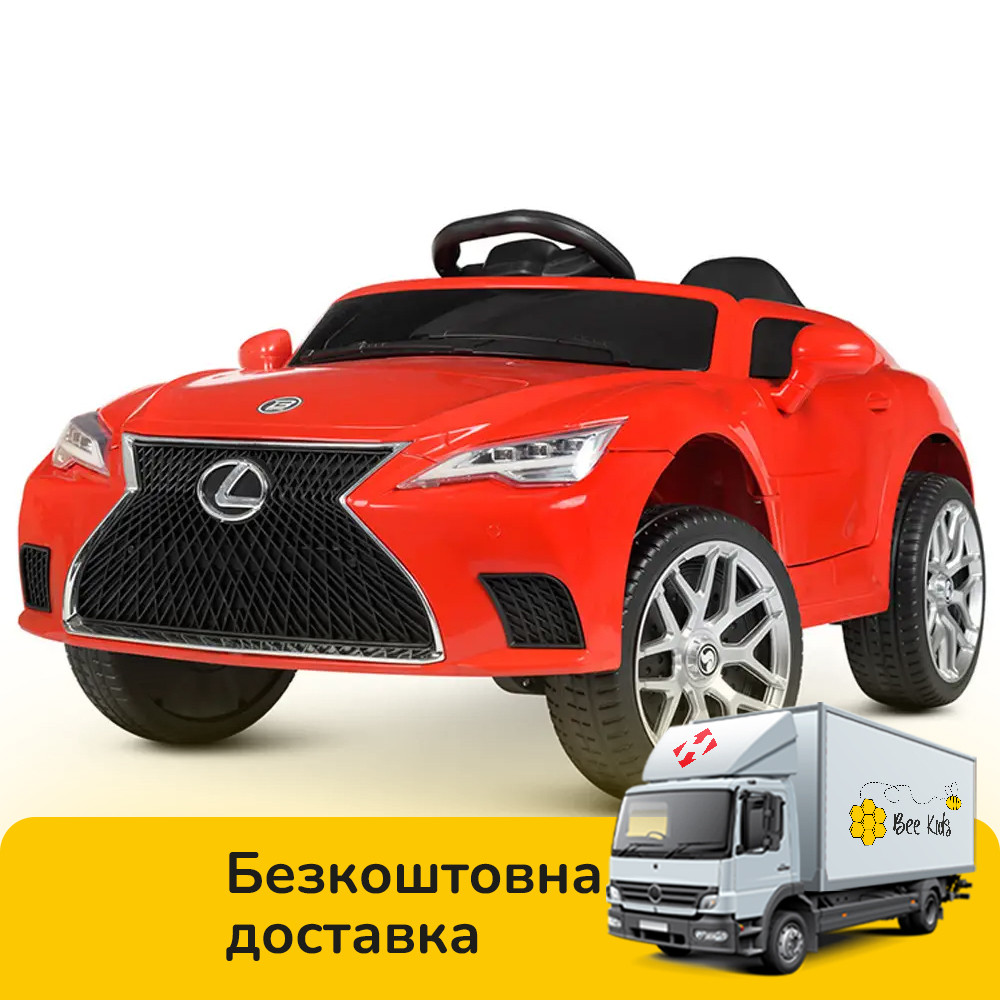 Дитячий електромобіль Lexus (4 мотори 25W, 1аккум 12V7AH, шкіра, музика, світло, EVA) M 4824EBLR-3 Червоний, фото 1