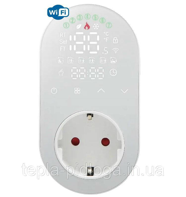 Терморегулятор програматор PLWT 012 WI FI БІЛИЙ/ ЧОРНИЙ, фото 1