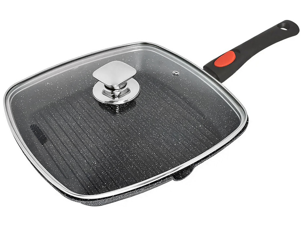 Сковорода гриль з кришкою Benson 28 см (BN-314), фото 1