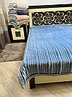 Плед покривало з окантовкою Шарпей синій Koloco, фото 4