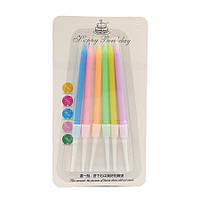 Свічки для торта JO "Happy birthday" 6 штук * 6см №DSCN9304 (68990) різнокольорові