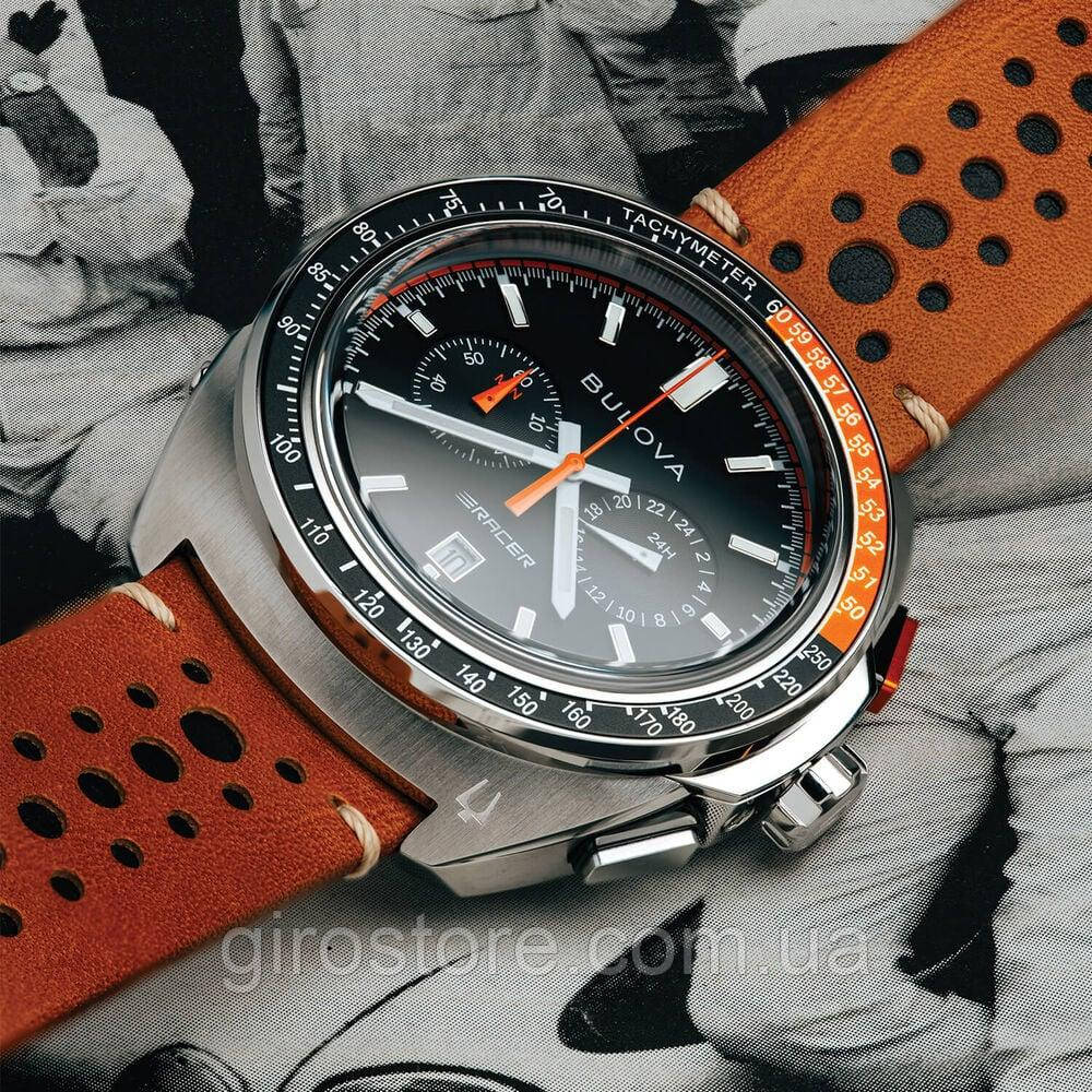 Гоночный хронограф Bulova 98B427 чоловічий годинник, хронограф, тахіметр, календар, сапфір, фото 1